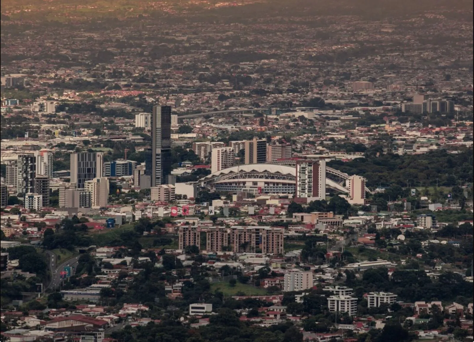 Vista aérea del centro de San José, Costa Rica